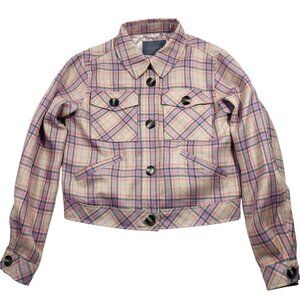 checked plaid short jacket boomber s multi color by Culture women size 38